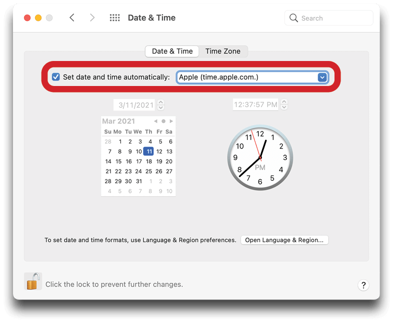 Clock Options